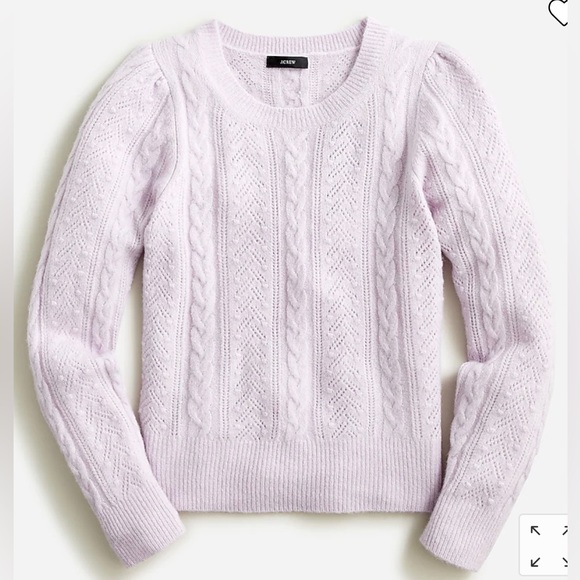 J. Crew Sweaters - NWOT. J.Crew Pointelle Cable-Knit Crewneck Sweater in Ashen Quartz. Size S.